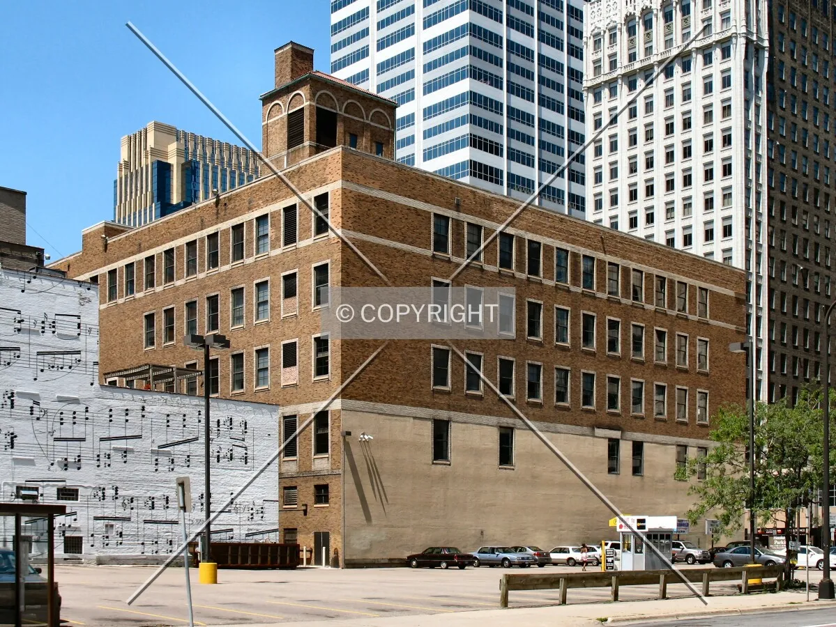 Rear view from Marquette Avenue