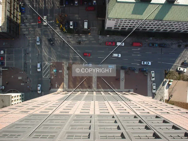 View from the roof to the street