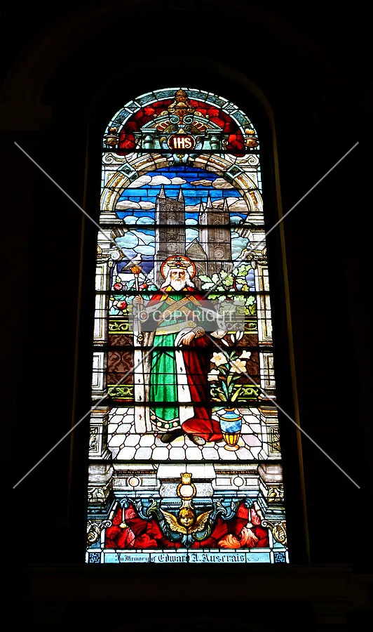 Stained glass window from inside