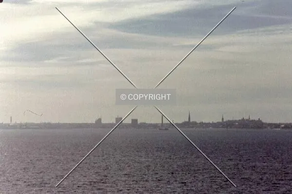 Distant skyline from sea