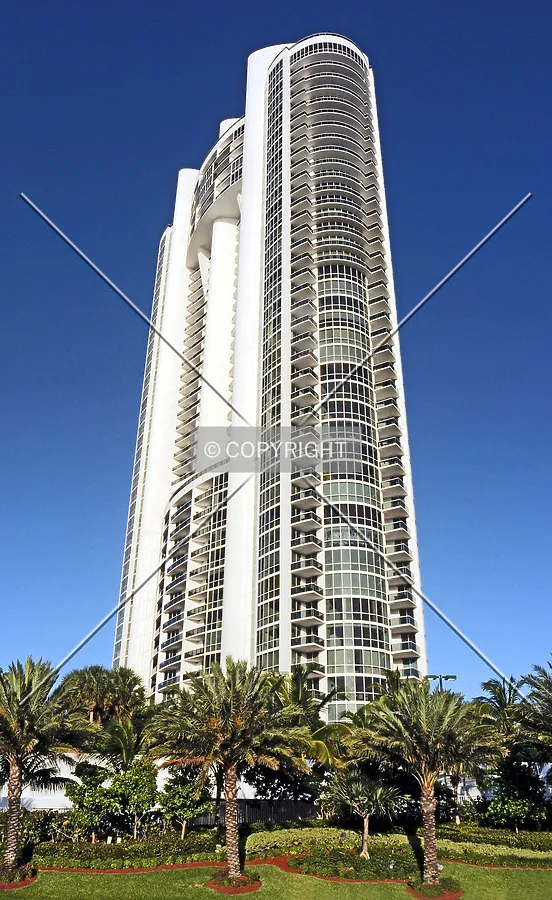 View from the west across Collins Avenue