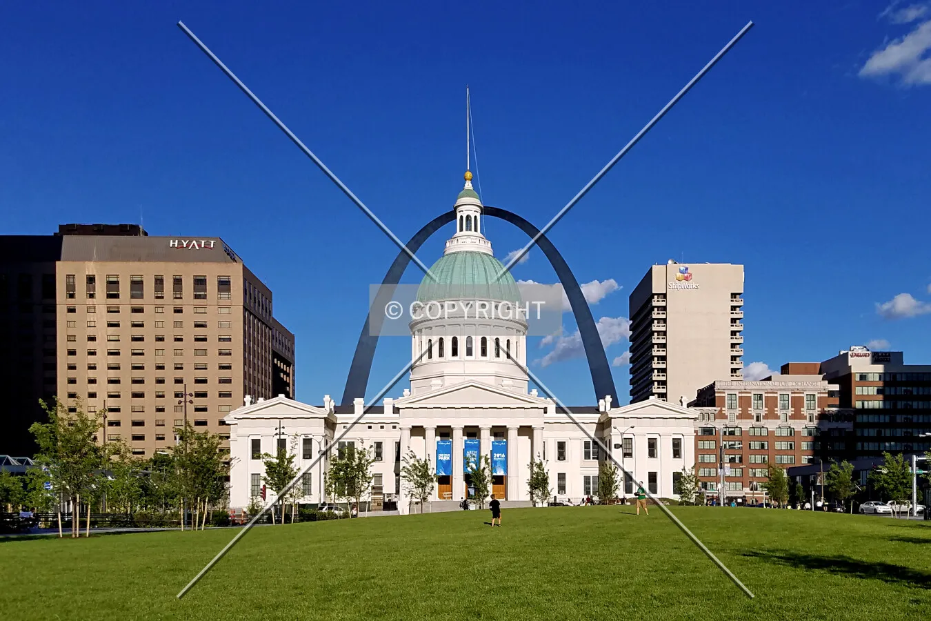 View from Kiener Plaza to the west; May 5, 2017