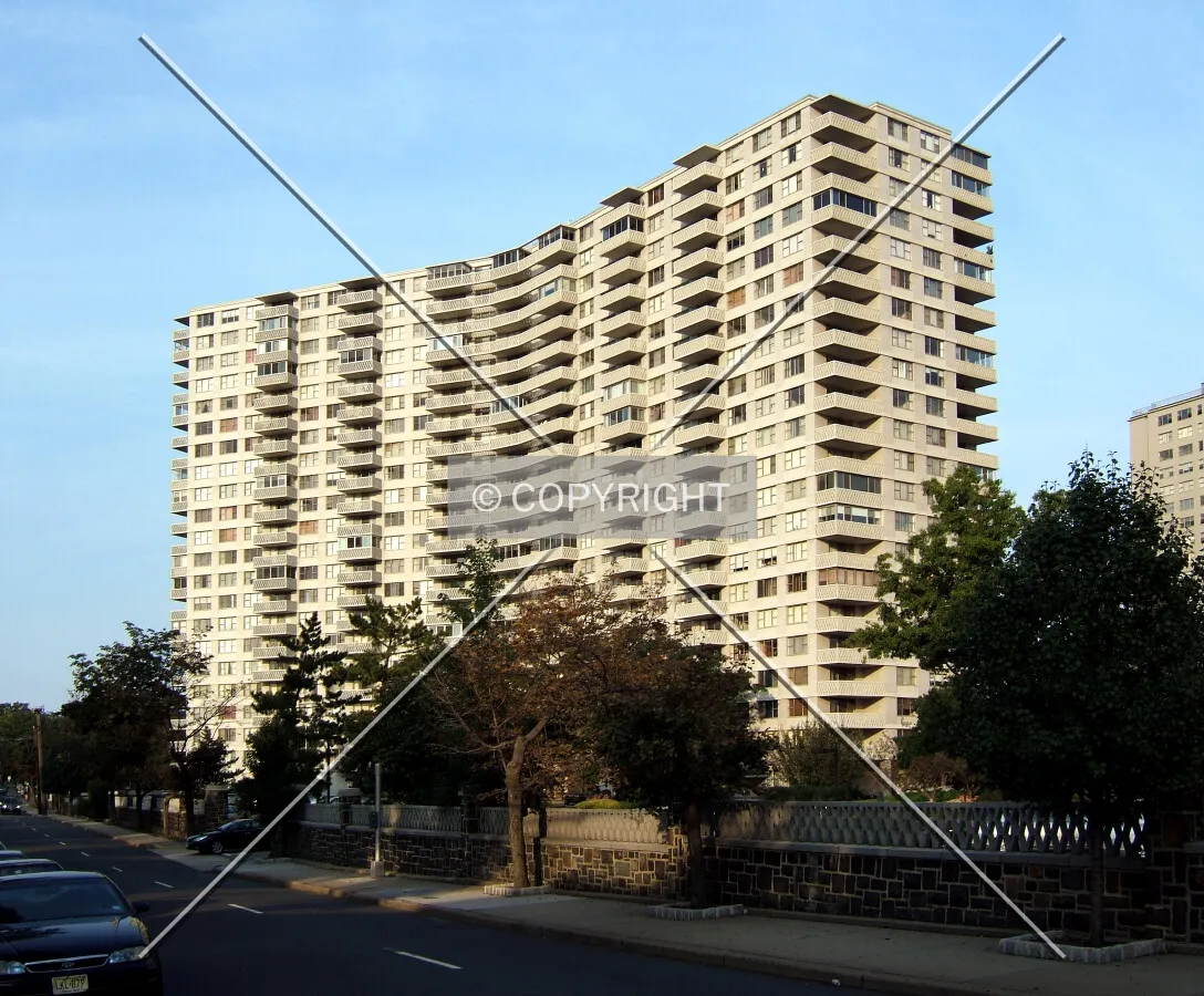 View from the southwest across Linwood Avenue
