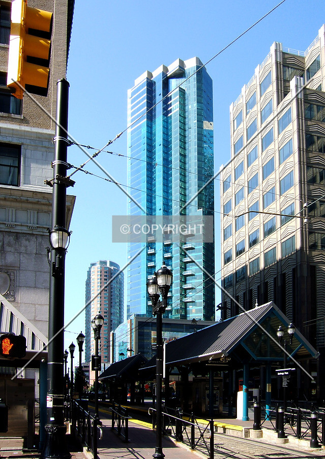 View from the northeast along Hudson Street