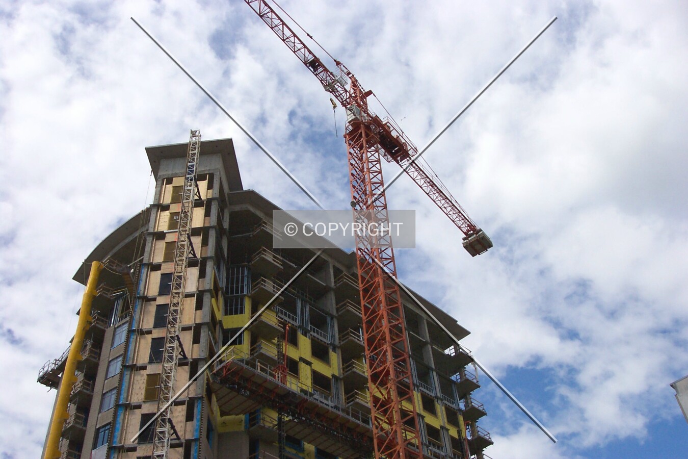 The tops of the tower and crane