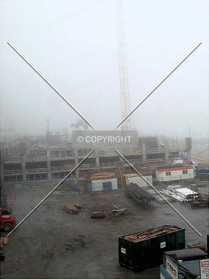 Parking levels beginning to rise to elevated roadway - January 18, 2003