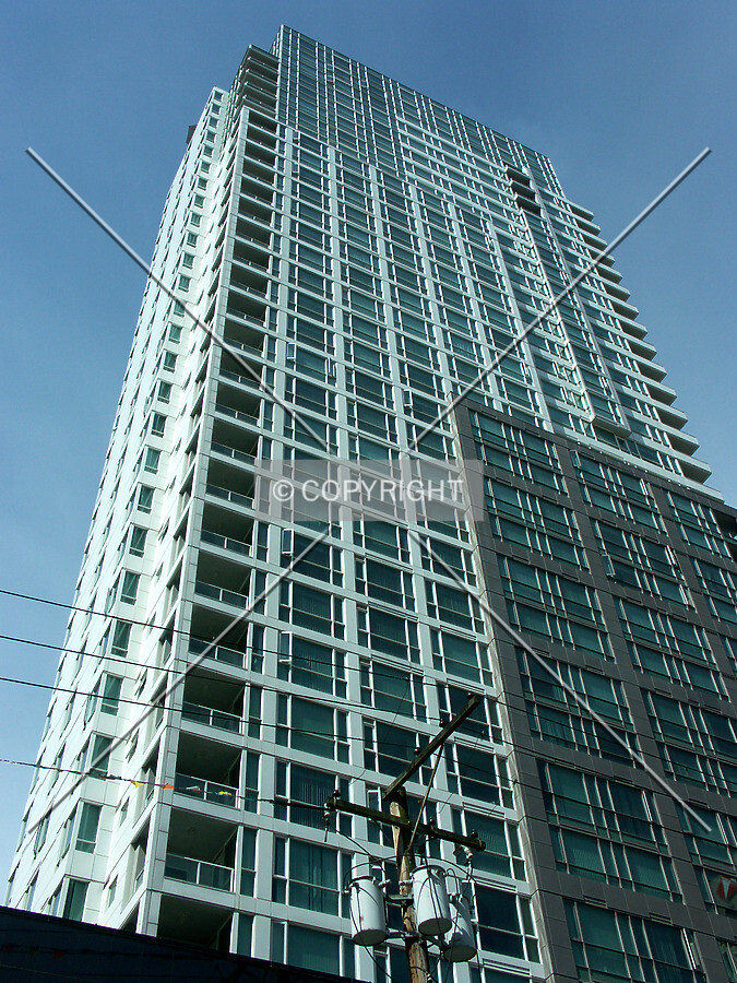View looking straight up from Alberni Street