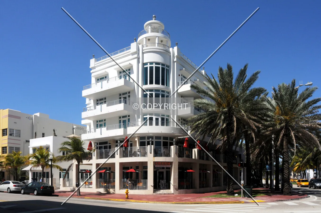 View from the northeast across Ocean Drive