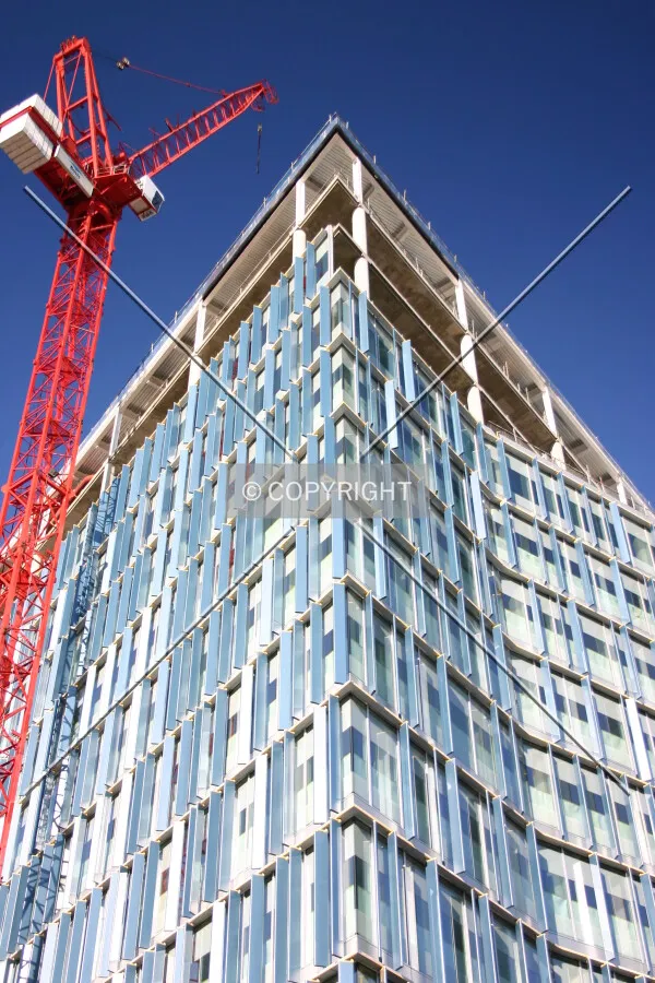 Looking up at the corner from Southwark Street