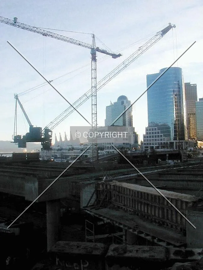 Cranes bringing Shaw out of the ground