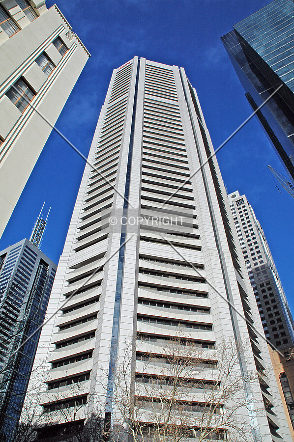 Looking up from Exhibition Street