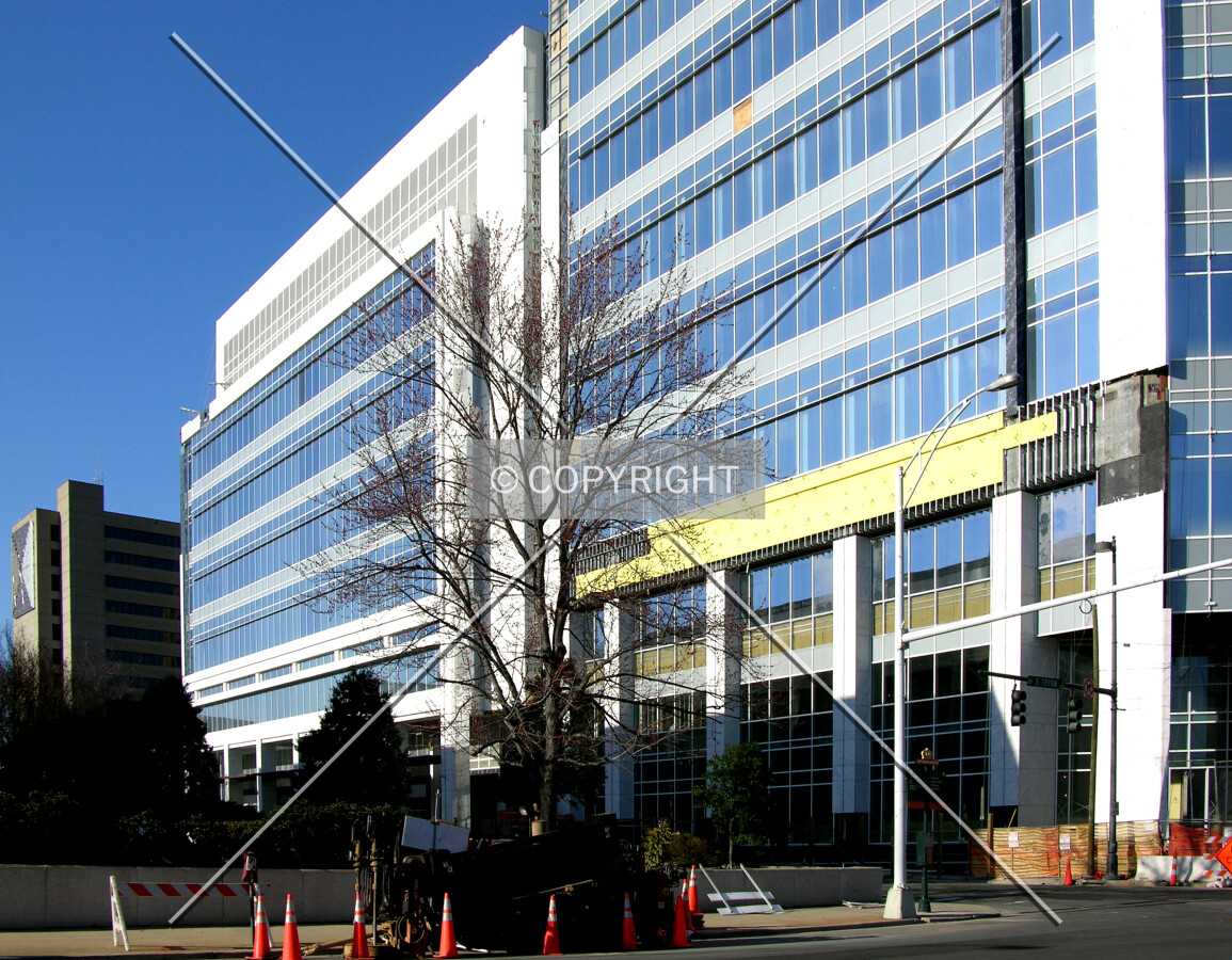 Base from across South Tryon Street to the south