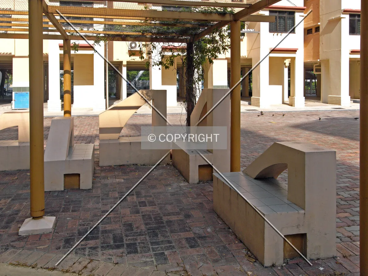 Seating in the courtyard