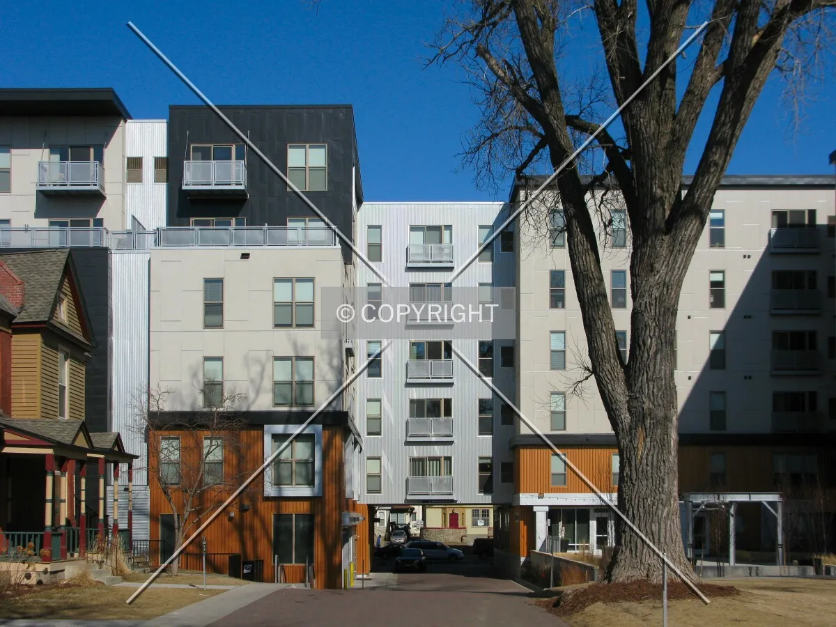 View from the courtyard toward University Avenue SE