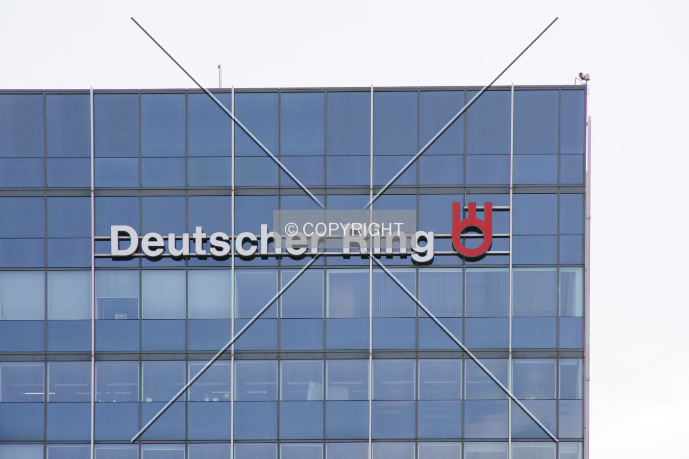 The logo of Deutscher Ring at the office building used by the company