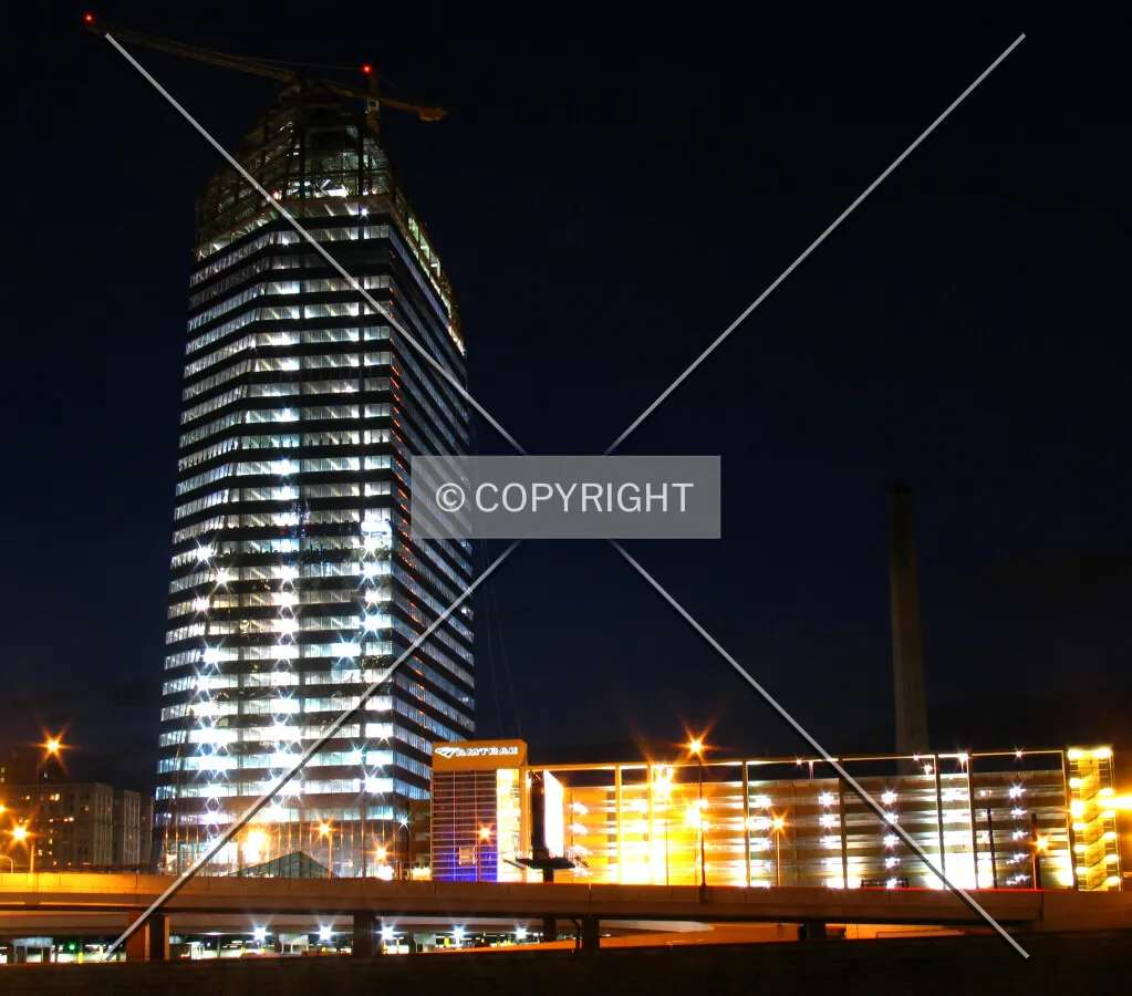 From the east at night