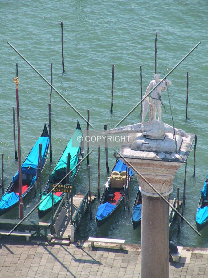 View of gondolas from the Bell Tower