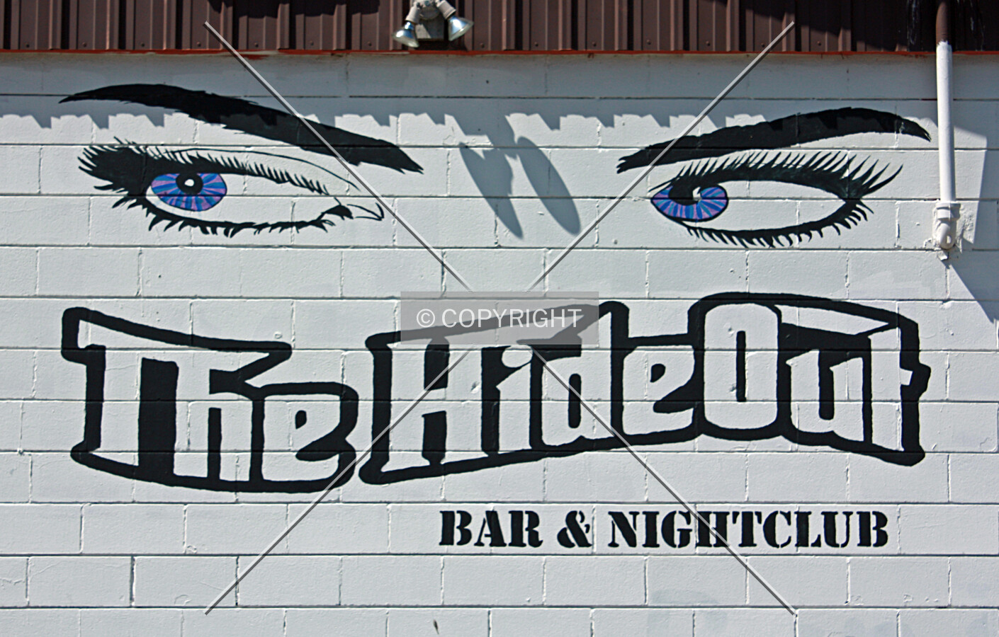 Sign on the east facade