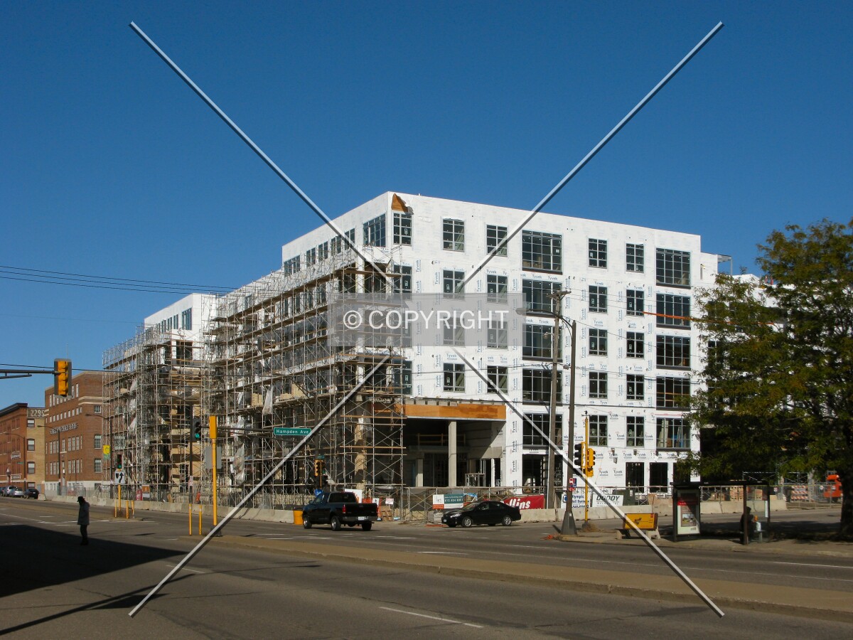 View to the northwest across University Avenue