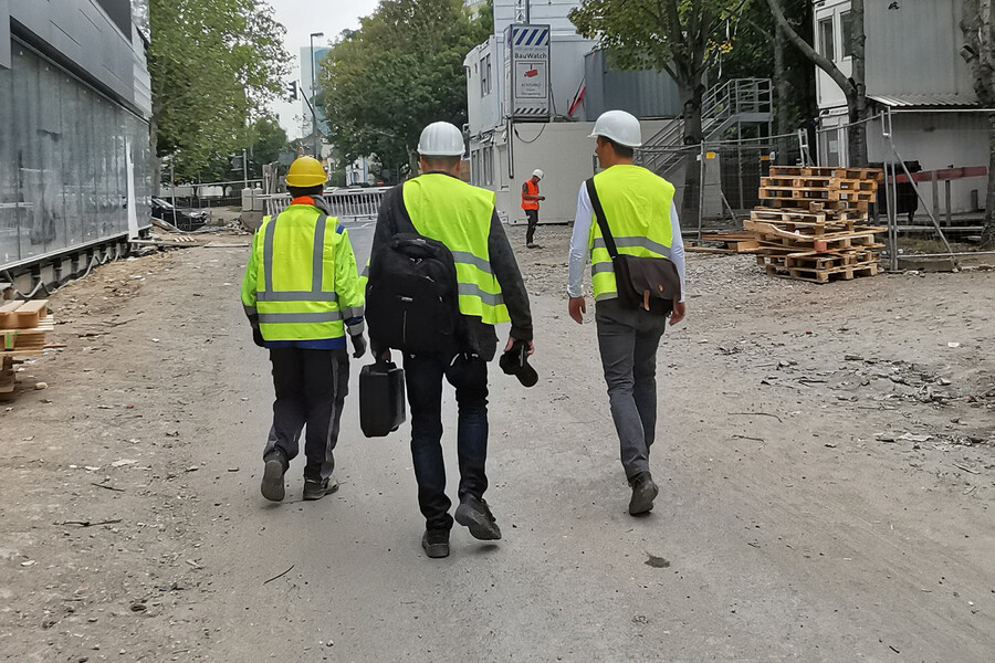 SKYDB Editors visiting a skyscraper construction site
