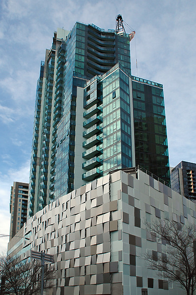 Looking up from Power Street